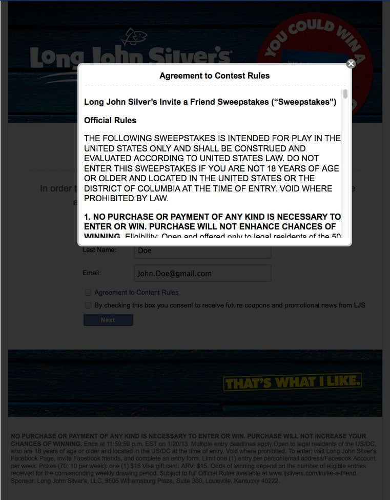 LJS Facebook Contest